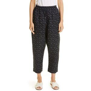 NWT APIECE APART Size XL Ani Easy Linen Blend Woven Pants Scattered Floral Black